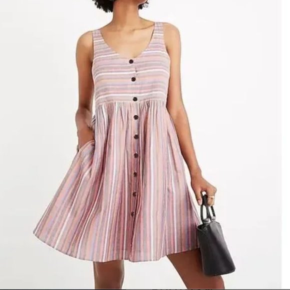 Madewell Dresses & Skirts - Madewell Rainbow Striped Scoop Neck Dress